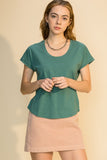 U Neck Dolman Short Sleeve