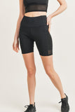 Sheer Mesh Inlay Pocketed Biker Short